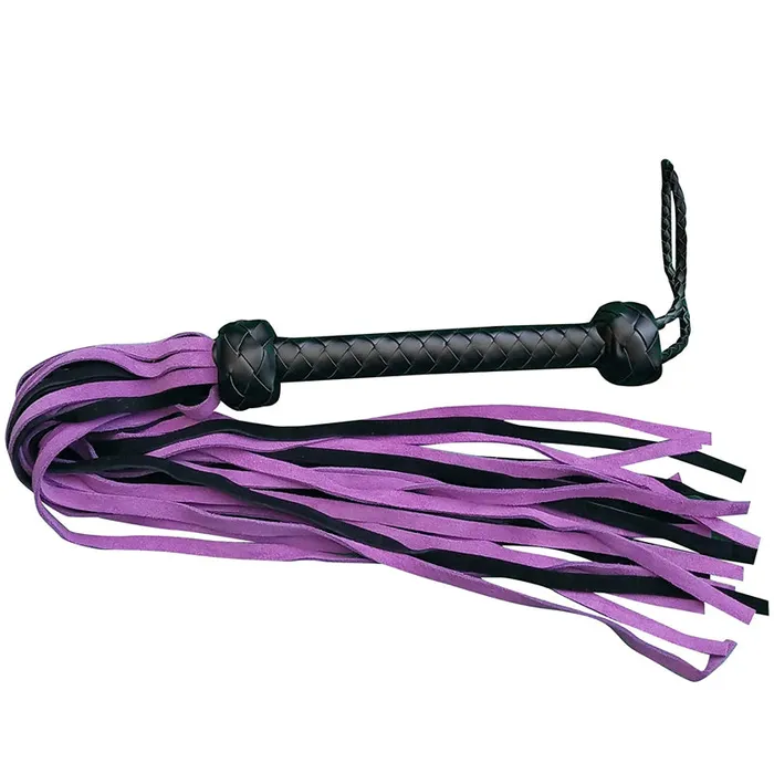 GN 68cm Faux Leather Bondage Whip with Purple Black Tassels Couples
