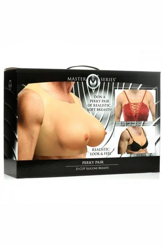 Sex On the Go Perky Pair DCup Wearable Silicone Breasts Male Sex Toys