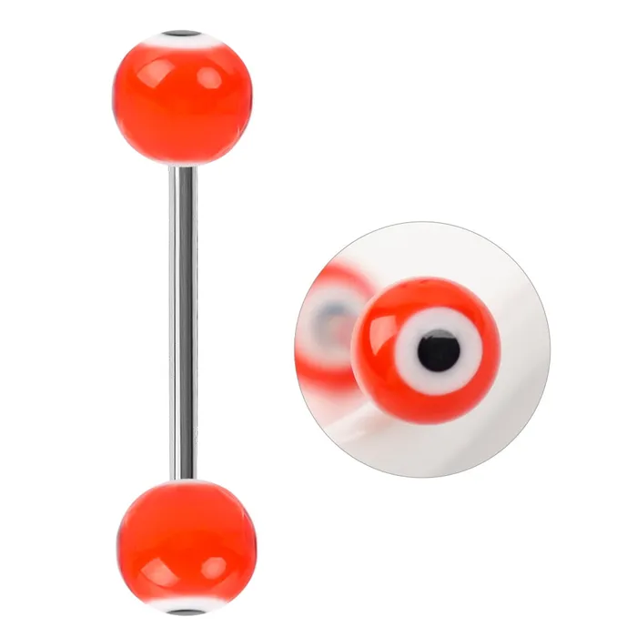 Taras Teazers Eyeball Surgical Steel Barbell Tongue Rings Male Sex Toys