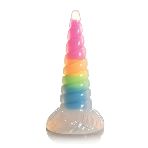 XR Brands Dildos UniGlow GlowInTheDark Rainbow Silicone Dildo