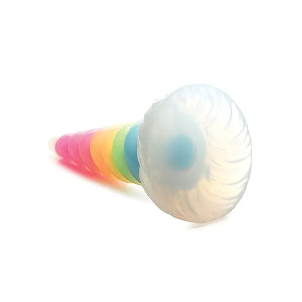 XR Brands Dildos UniGlow GlowInTheDark Rainbow Silicone Dildo