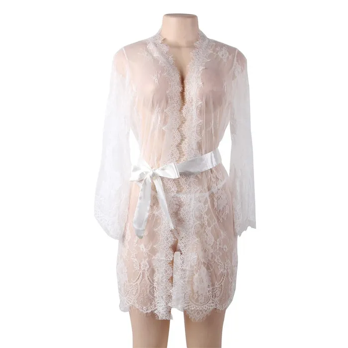 Own Pleasures Couples Up to 5XL Lace Kimono DressingGownRobes