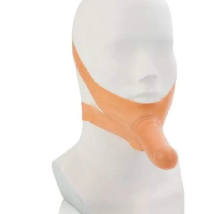 CalExotics Dildos The Original Accommodator Latex Chin Strap Dildo Vanilla