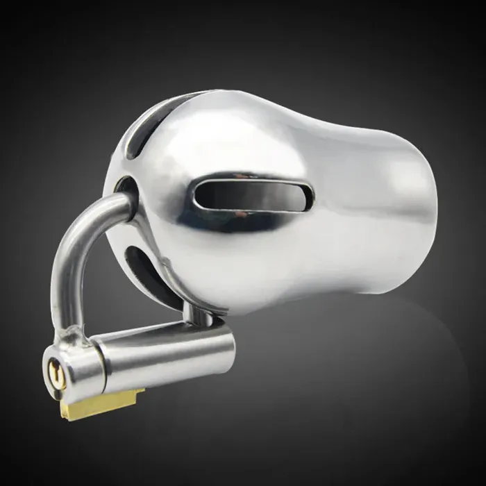 CHASTITY CAGE CO Male Sex Toys Stainless Steel PA Lock Cock Cage with DRing