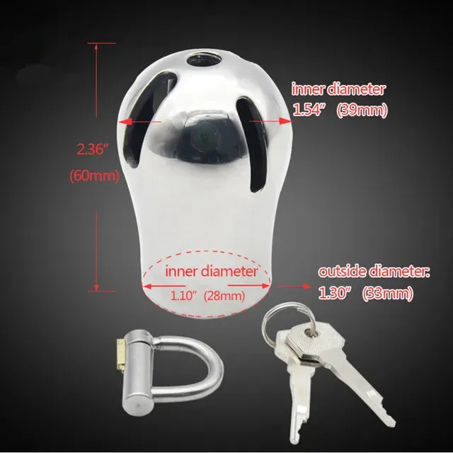 CHASTITY CAGE CO Male Sex Toys Stainless Steel PA Lock Cock Cage with DRing