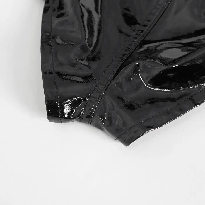 EVEs SECRETS Male Sex Toys HighRise Faux Leather Shorts for Women with Buckle Accents