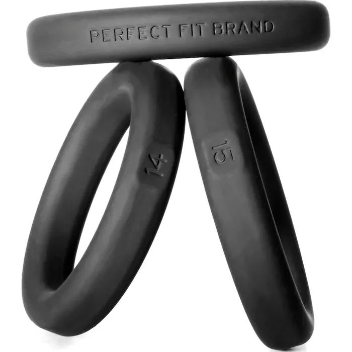 PerfectFit Anal XactFit Silicone Rings Medium 3 Ring Kit Black