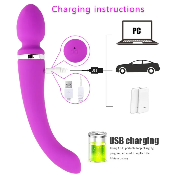 Womens DoubleEnded Wand Massager with GSpot Stimulation Function Female Vibrating Sex Toys EVEs SECRETS Female Sex Toys