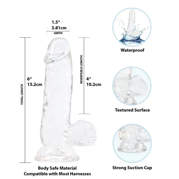 Addiction Dildos Addiction Crystal 6 Clear Dildo with Balls