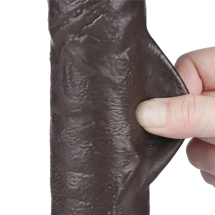 LOVETOY 95 Sliding Skin Dual Density Dildo Black Dildos