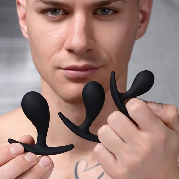 Male Sex Toys Master Series Master Series Dark Droplets 3 Piece Curved Silicone Anal Trainer Set Male Sex Toys Master Series Master Series Dark Droplets 3 Piece Curved Silicone Anal Trainer Set