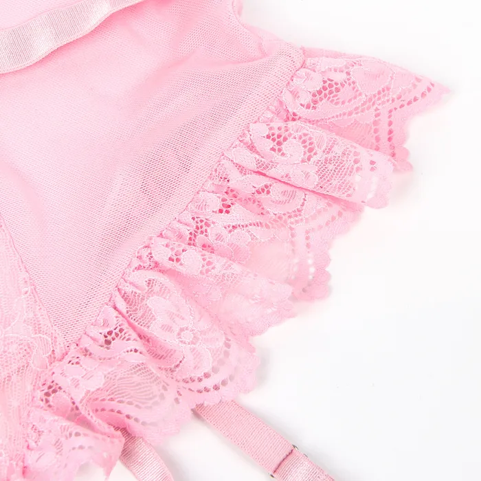Teddy 1 Pc Sexy Slim Lace Lingerie with Garter Leg Ring FRISKY BUSINESS SG Male Sex Toys