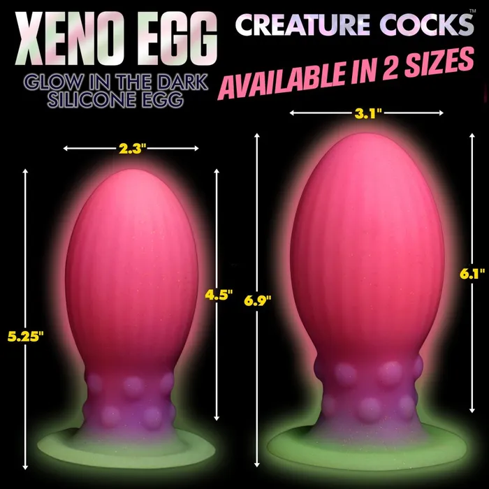 Xeno Egg Glow in the Dark Silicone Creature Cock XR Brands Female Sex Toys